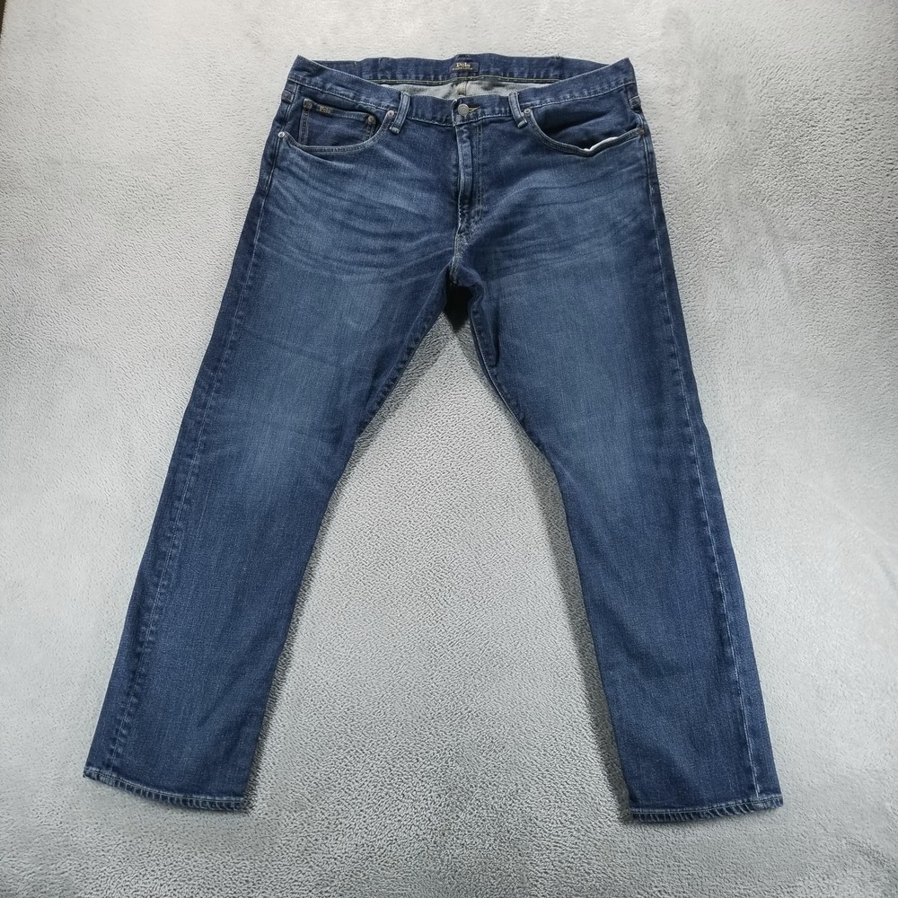 Polo Ralph Lauren Jeans Mens 40x32 Blue The Varick Slim Straight Stretch Comfort